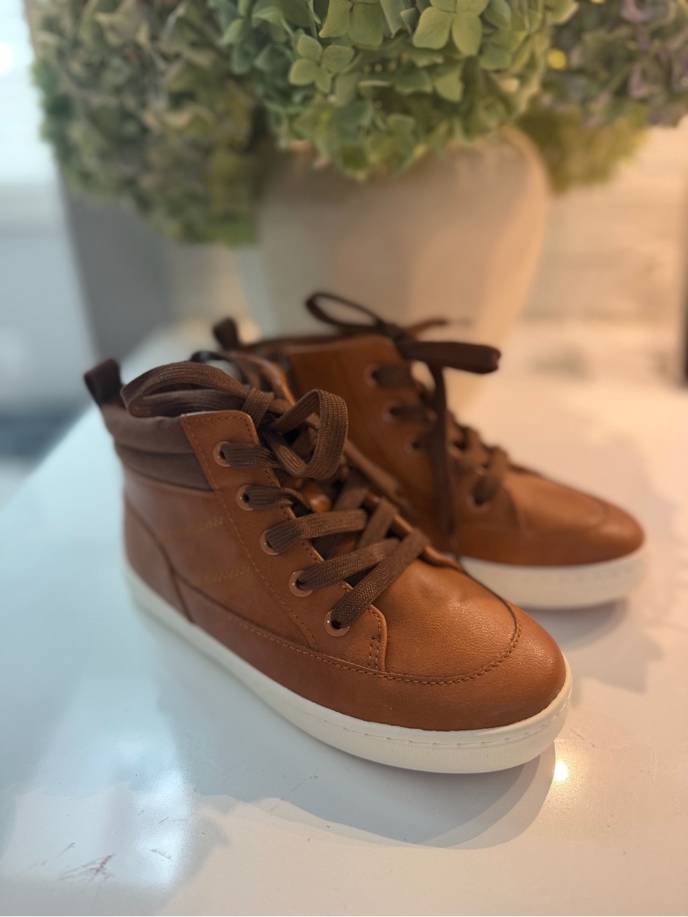 Cat & Jack Tan/Brown High-Top Kids Sneakers